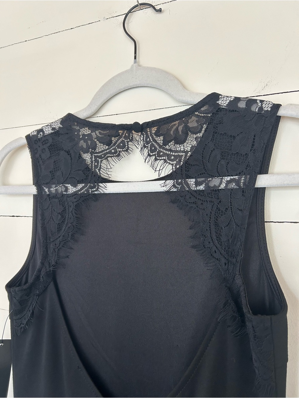 Lulu's Black Lace Backless Skater Dress, Size Small - Picture 3 of 9